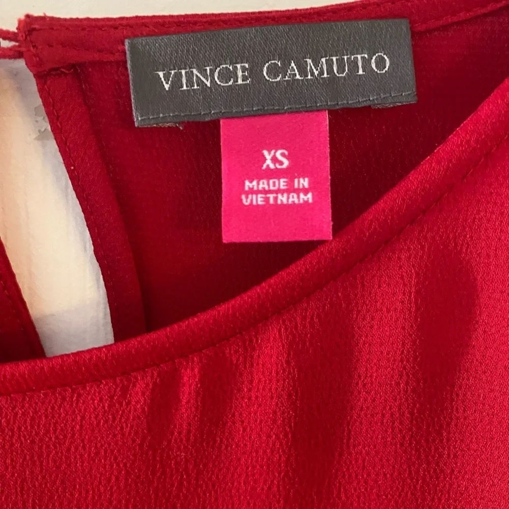 Vince Camuto Red Wrap Tie Front Blouse